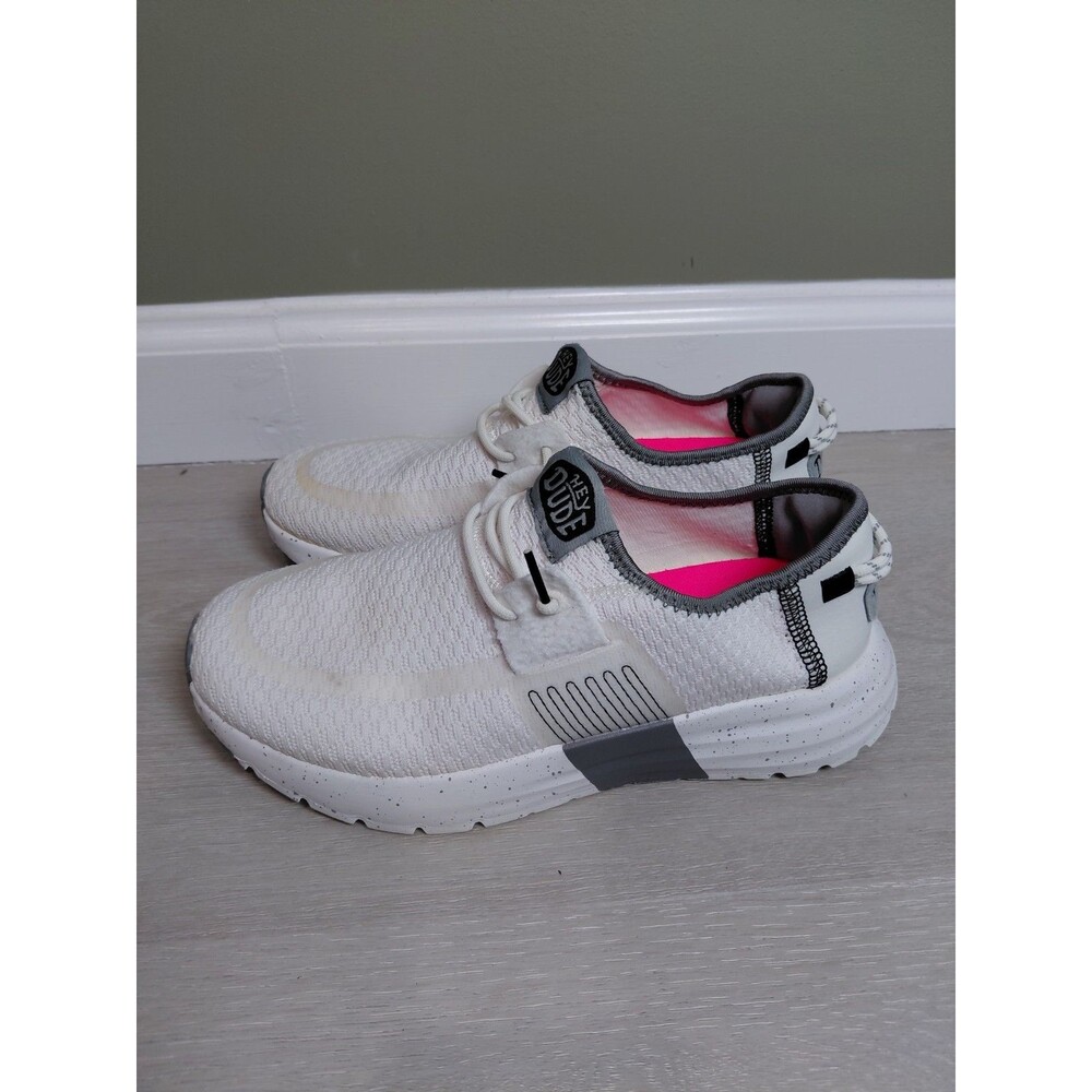 Hey Dude Sirocco  Sport Stripe Womem Size 7 Wide White